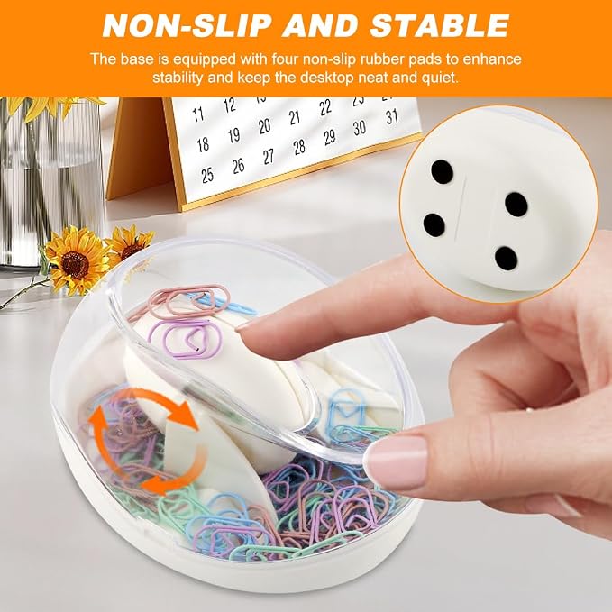Magnetic Paper Clip Holder with 110pcs Colorful PaperClips,Paper Clips Dispenser Holder,Non-slip Stability Design,Paperclip Holders for Desk School Office Organizer Accessory