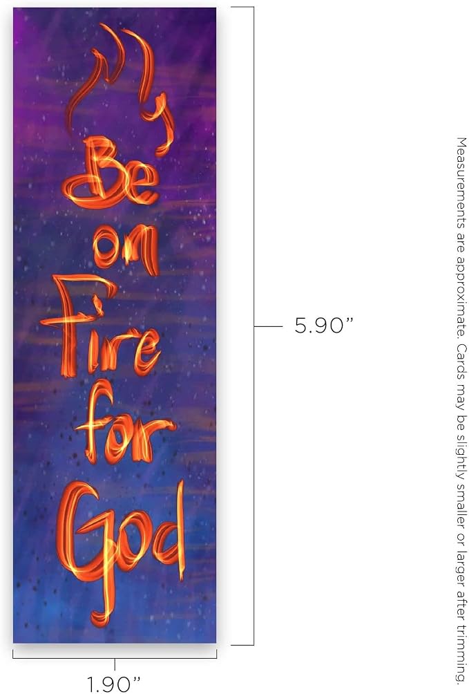Be on Fire for God, Romans 12:11, Bulk Pack of 25 Christian Bookmarks for Kids, Childrens Bible Verse Book Markers, Sunday School Prizes with Memory Verses, Scripture Gifts for Kids & Youth