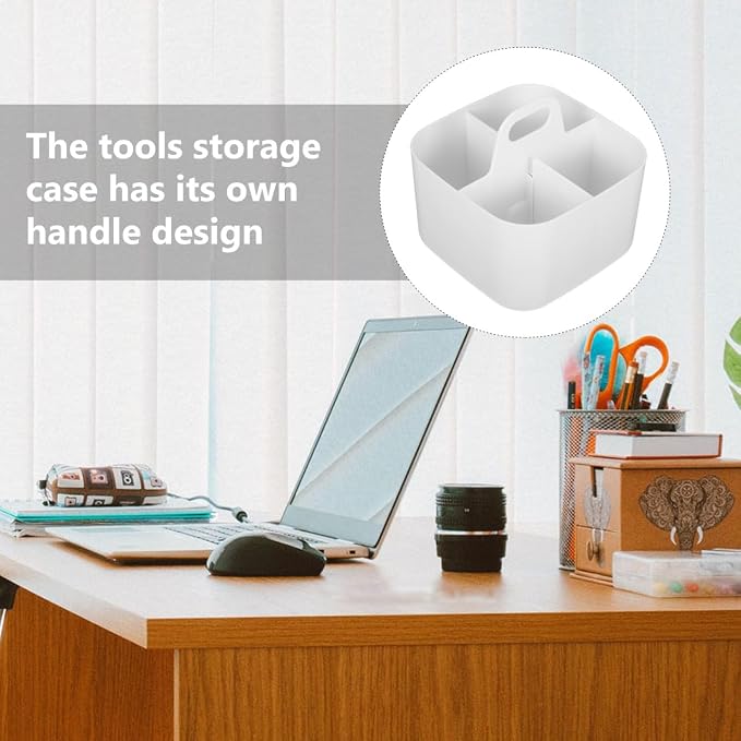 4-Unit Storage Basket with Handle Portable Organizer Box for Pens Tools Makeup and Desktop Stationery Storage 6.49X6.49X6.29In