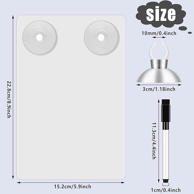 Yexiya 2 Pieces Shower Notepad Waterproof Shower Whiteboard with Suction Cup Dry Erase Board for Shower Shower Writing Pad Board on The Bathroom Wall with Pen for Adults Home Office (6 x 9 Inch)