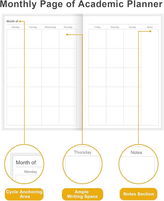 Academic Planner for 2026-2027 or Anytime – 5.8" x 8.5" Undated Weekly Student Planner For Homeschool, High School, College & Nursing Students, 200 Pages, Colorful Large Flower