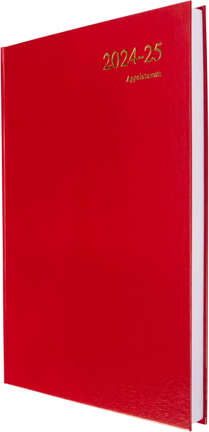 Collins Essential A4 Academic Year 2024-25 Day a Page Diary - Red - Mid Year Academic Planner for Students and Teachers - ESSA41M.15-2425 - July 2024 to July 2025