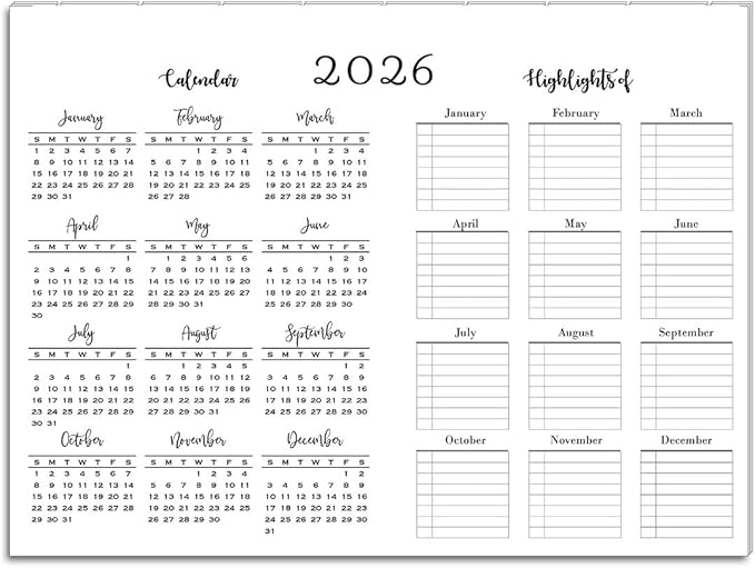 2026 Monthly Refills for 7-Disc Mini Size Planners, Monthly Calendar fInsert, FeroniArt Inserts Compatible with Happy Planner ARC and TUL (Pastel, 7-Disc)