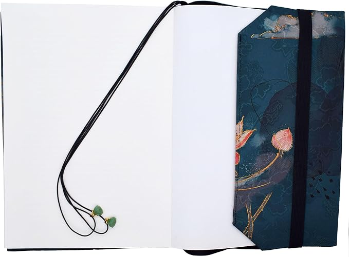 BLBMH 6.5x9.5 Bible Cover Fixed Non-Stretch Fabric Book Protector with Bookmark | Handmade Washable Sleeve for Hardcover/Paperback | Gift for Women - Lotus