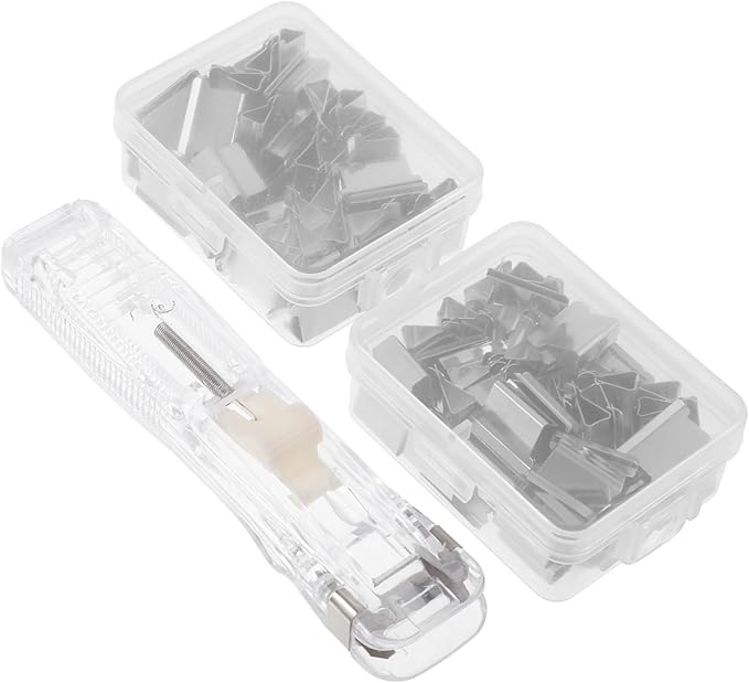 Operitacx 3sets Reusable Document Stapler Paper Clips Office Binding Tool for and Document Organization for Home School and Travel