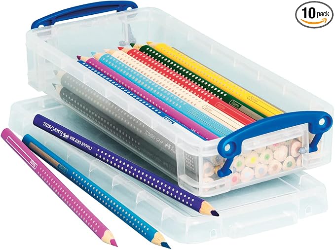 Really Useful Plastic Storage Box 0.55 Litre Clear (Pack of 10)