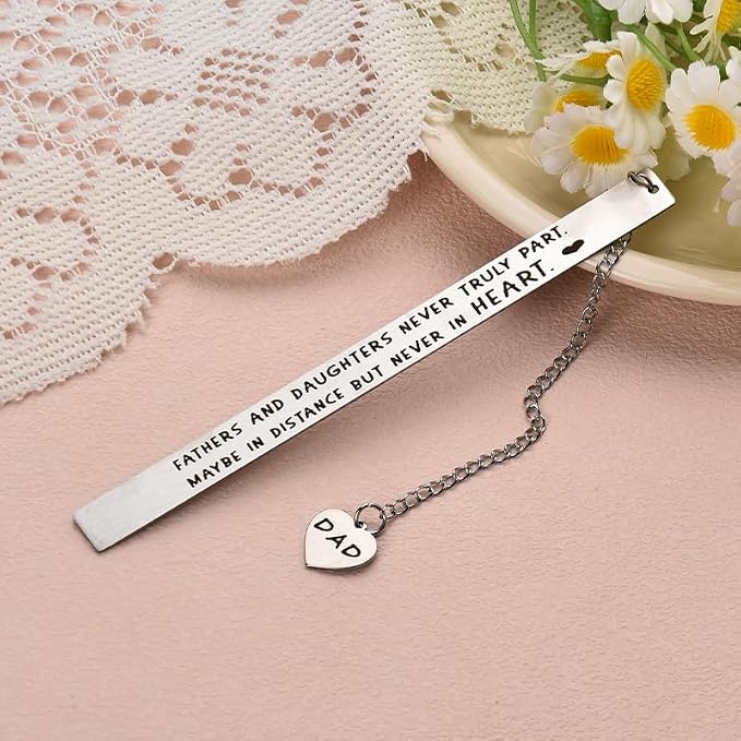Dad Gifts Bookmark from Daughter Fathers Day Birthday Gifts for Dad Daddy Book Markers for Reading Men Retirement Gifts for Book Lovers Father