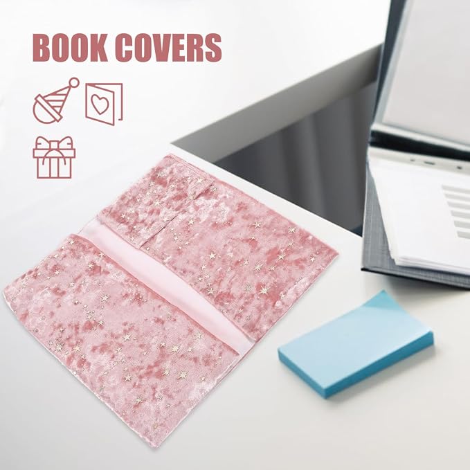 Adjustable Book Cover Sleeve for Hardcover Books - Soft Cloth Book Protector with Vintage - 8.27 X 6.3 Inch Jacket for Notebooks Journals Bibles Office and School Use