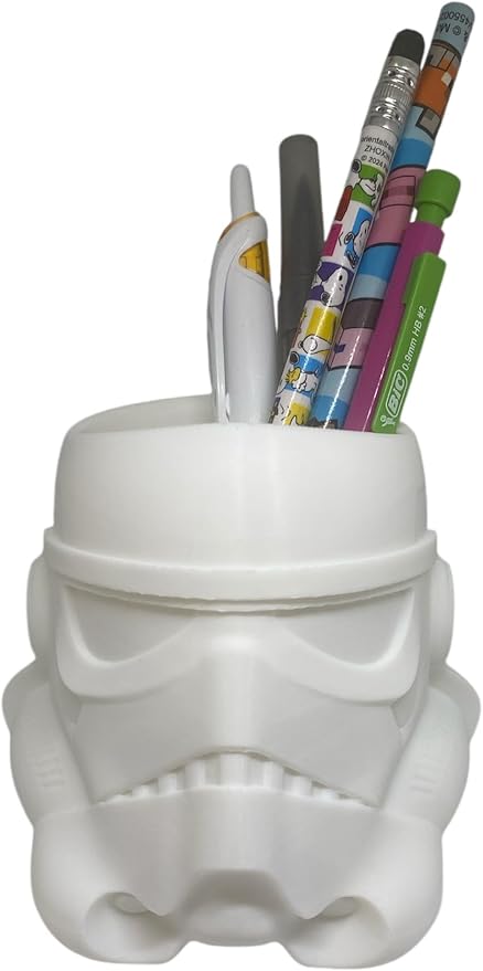 Stormtrooper Pen and Pencil Holder, White vase for plants 3D PRINTED
