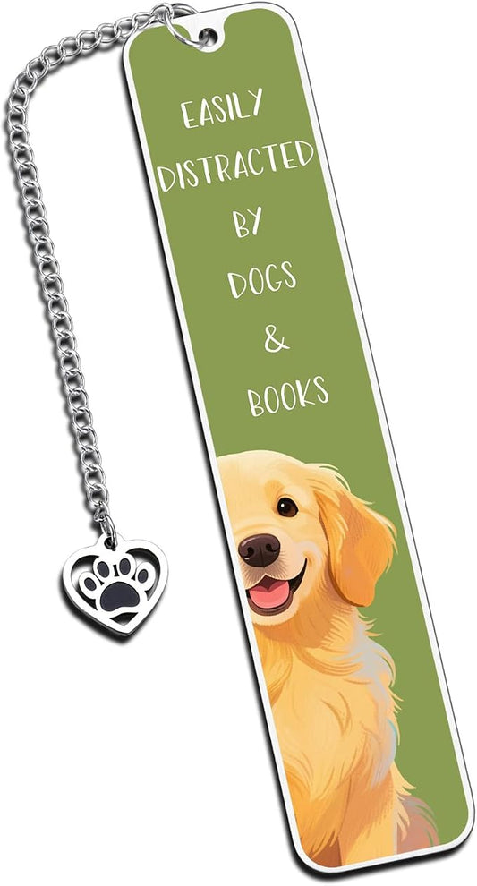 Dog Dad Fathers Day Gifts for Husband, Funny Fathers Day for Golden Dogs Dad Gift, Golden Bookmark for Women Men, Book Club Gift for Dogs Lovers Kids Adults, Reading Accessories for Book Lover Nerds