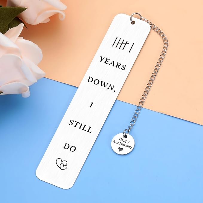 6 Year Anniversary Iron Gifts for Wife Husband, Iron Gifts for 6th Anniversary - Romantic Iron Anniversary Bookmark for Him Her, 6th Wedding Gifts for Her, 6 Month Anniversary GIF for Boyfriend