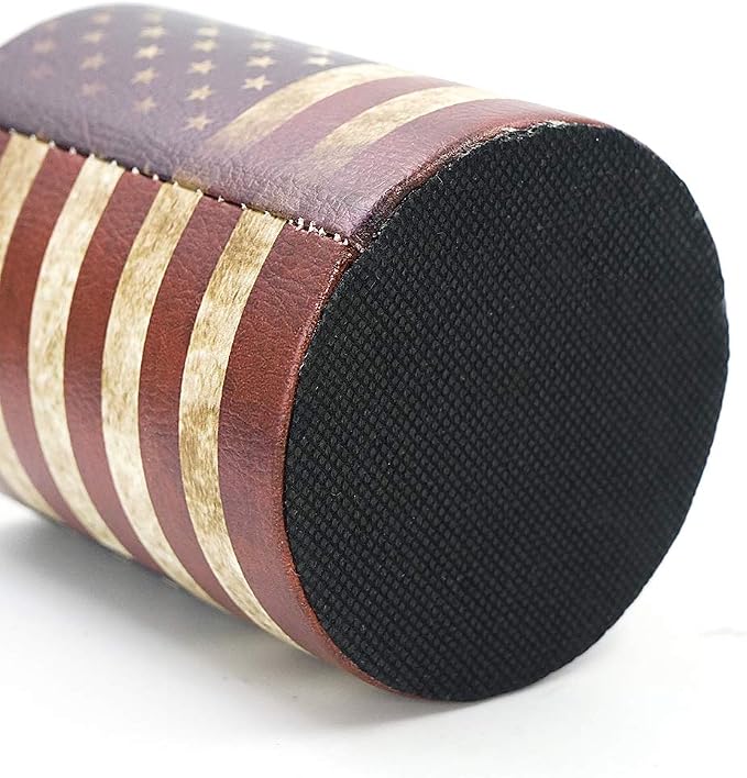 DreamsEden Vintage Pen Pencil Holder Cup Retro Pattern Desk Organizer for Home Office Bedroom (American flag Round)