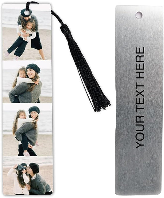 Custom Metal Bookmark with Personalized Photo and Text (4 Images)