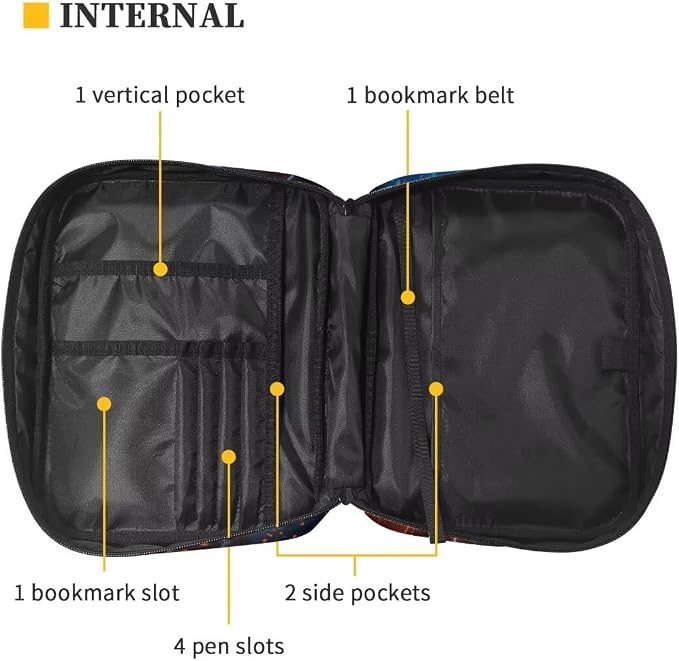 Coldinair Fire Lightening Rugby Bible Cover for Boy Kids Teen Nylon Bible Holder Carrier Carrying Organizer Bible Bag, Zipper and Pockets for Standard Large Size Bible