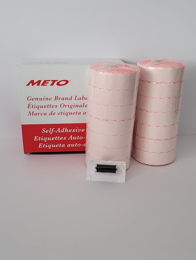 Meto 6.22, Value Pack, 6 Digit Price Gun, Box Fluro Red Labels, Ink Roller