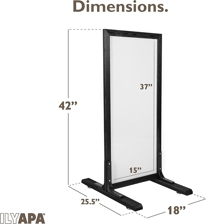 Ilyapa Large Whiteboard Sign - Free Standing Magnetic Sidewalk Sign - Outdoor Menu for Restaurant, Food Truck, Party, or Wedding - 42x18 Inch - Black