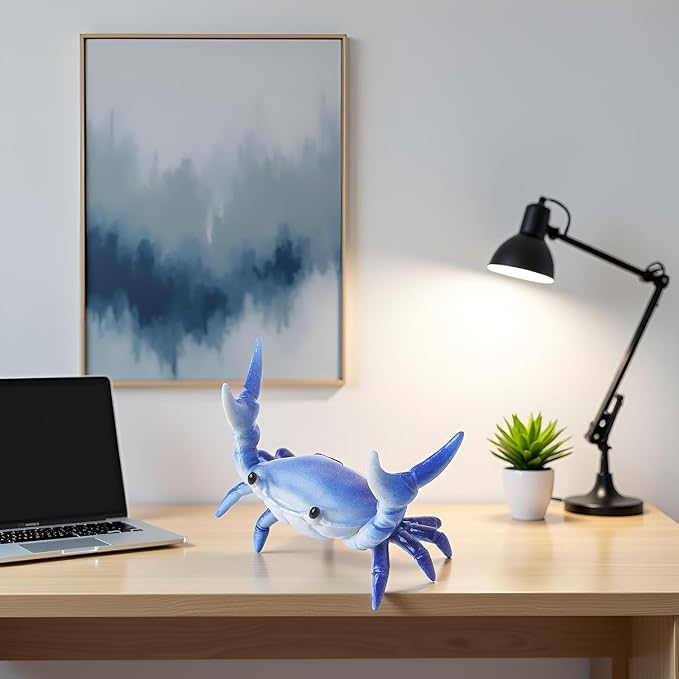 Blue New Japanese Creative Cute Crab Pen Holder Weightlifting Crabs Penholder Bracket Storage Rack Stationery Pencil Holders and Pen Holders Desk Supplies