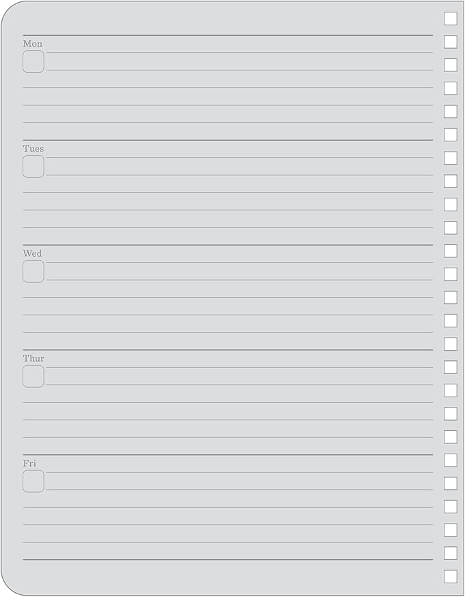 Rite in the Rain Weatherproof Side Spiral Weekly Planner, 6.625" x 8.5", Black Cover, Undated Calendar (No. P52-LG)