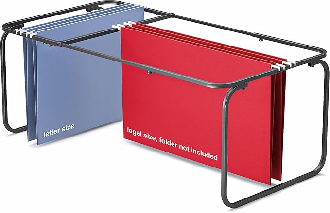 Upgraded Adjustable Hanging File Folder Frame,Legal/Letter Size,Length Adjusted 16 to 25 inches,Heavy Duty Steel File Drawer/Cabinet Organizer Insert, Hanging Folder Holder,12.598" W X 9.45" H