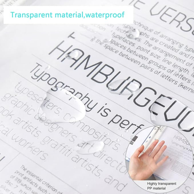 200 Pcs A4 Clear Document Folder, Waterproof Case Transparent Document Bag Paper Holder File Folder, Clear Plastic Folder