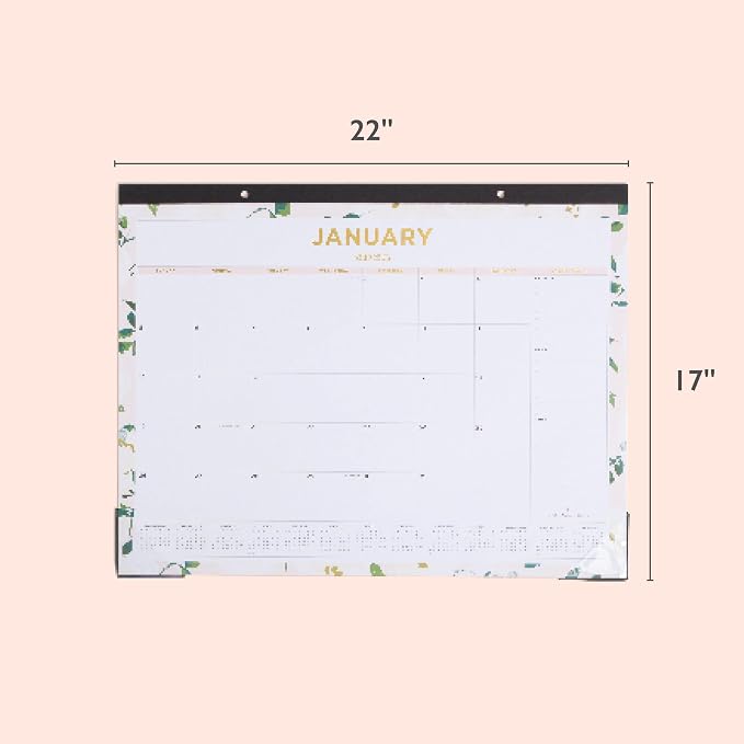 Blue Sky 2025 Monthly Desk Pad Calendar, January 2025 - December 2025, 22" x 17", Trim Tape Binding, Two-Hole Punched, Ruled Daily Blocks, Coming Up Roses (Coming Up Roses- 2025, 22" x 17")