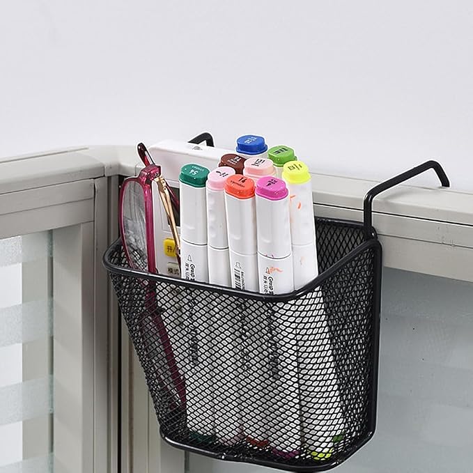 Operitacx Hanging Organizer Office Supply Rack Multifunctional Storage Basket for Pens Pencils Makeup and More Convenient Over-door Design for Office Bedroom Kitchen