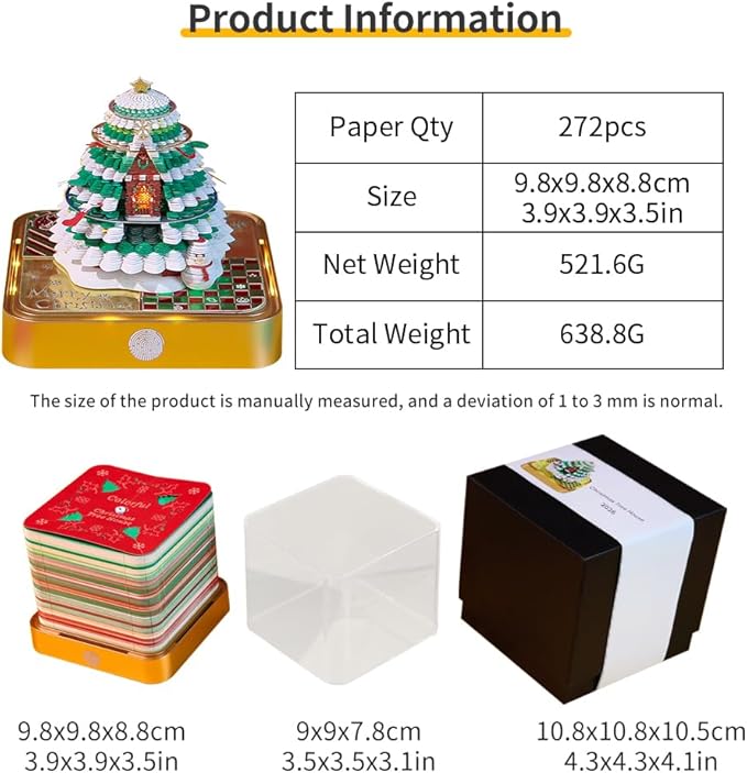 3D Calendar 2026 with Memo Pad Notepad, Timepiece 2026 Planner, Tear-Away 3D Artsy Pads, Creative Perpetual Organizer, Ideal New Year Gift for Office & Home (With Daily Calendar & Light-Buttery Not Included)