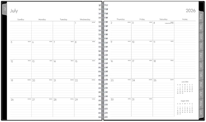 2026-2027 Blue Sky Enterprise 8" x 10" Academic Monthly Planner, Plastic Cover, Black (130615-A27)
