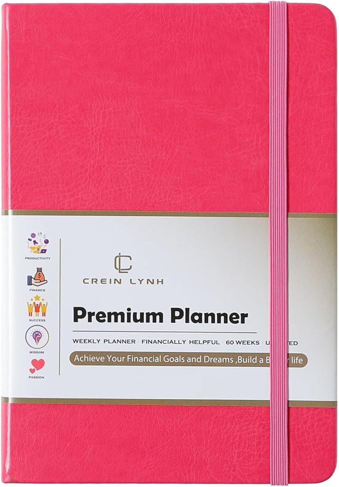 Planner 2025-2027, 36 Months Weekly and Monthly Planner with Budget & Goal Setting, 8.3" x 5.7", Flexible Cover, Daily Organizer with Inner Pocket, Bookmarks, Pen Holder for School Office Home, Pink