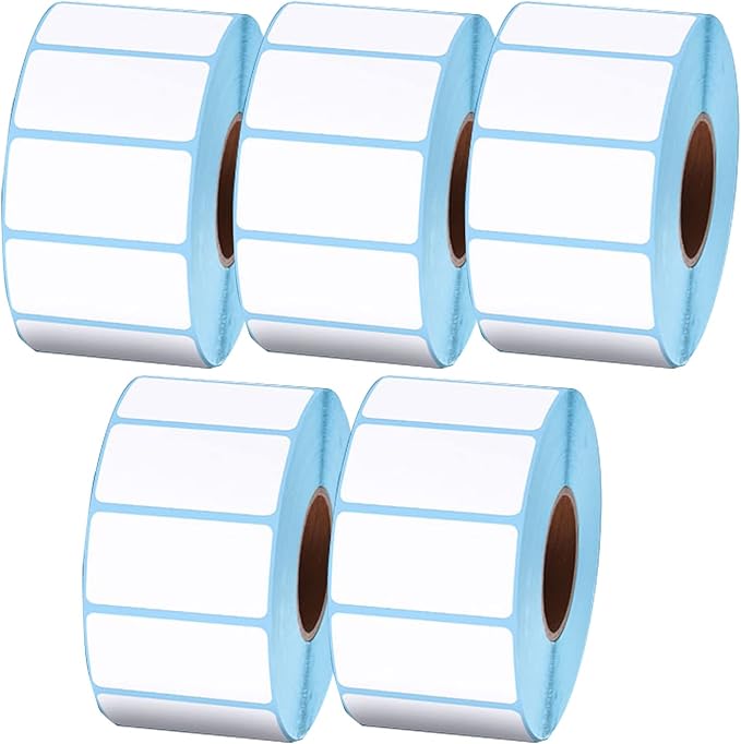 5 Roll Direct Thermal Shipping Labels, Width 40Mm Height 20Mm-80Mm Waterproof and Adhesive Shipping Labels,40×20mm×1000