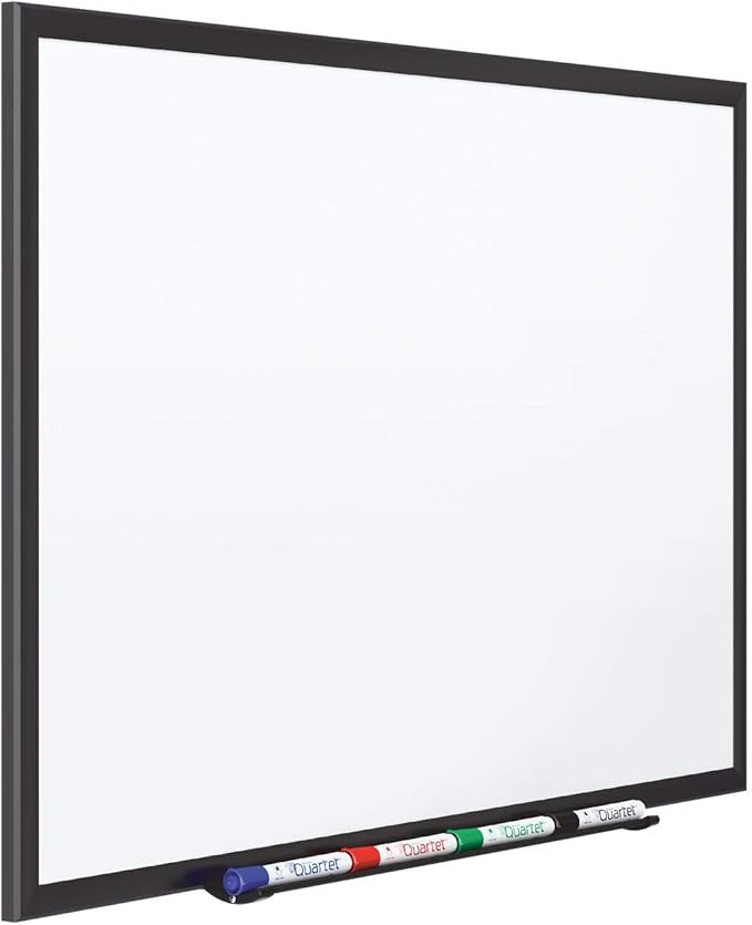 Quartet Magnetic Porcelain Whiteboard, 8' x 4' White Board, Premium, Duramax, Black Aluminum Frame (2548B)