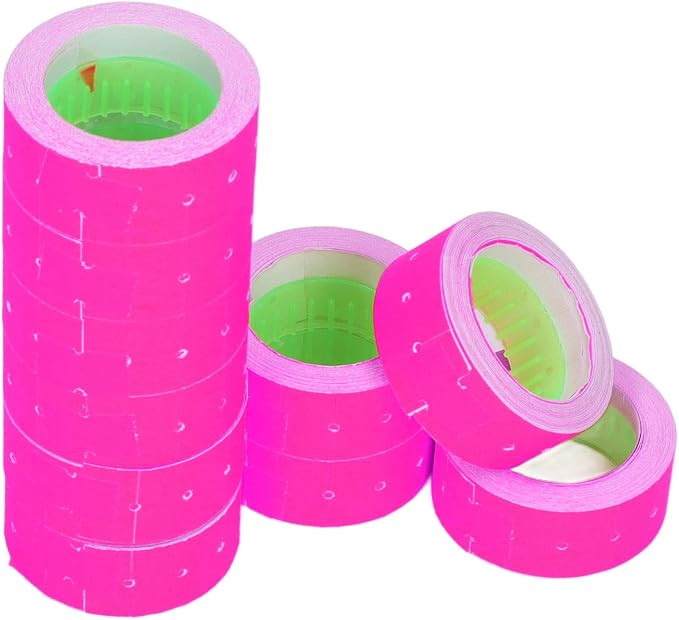 Pricing Labels Roll, 15000pcs 21x12mm Adhesive Price Tags with Red Line for Price Gun Labelers Compatible with MX5500 M5500 AK813 HG979 (Fluorescent Green) (Fluorescent Yellow) (Orange)