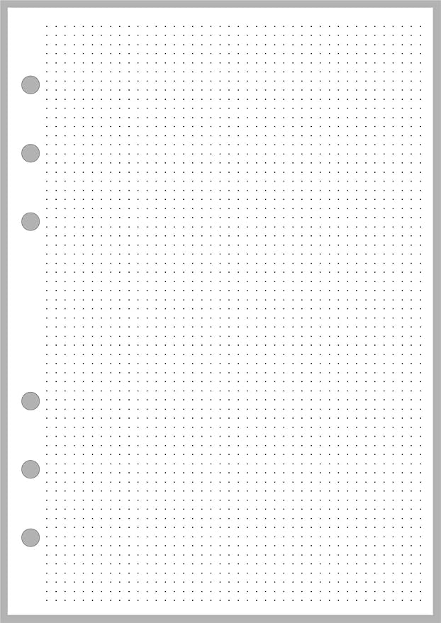 Personal-Wide Sized Dot Grid (0.10") Paper Refill, Sized and Punched for Personal-Wide Notebooks (4.75" x 6.75")