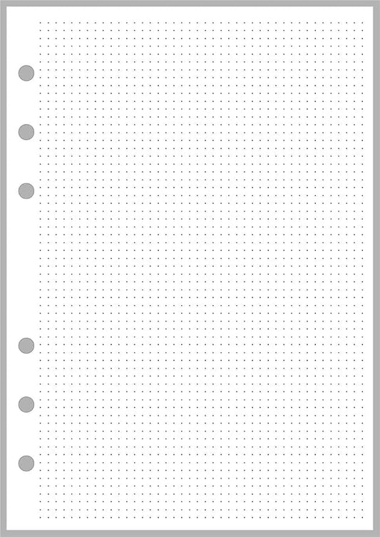 Personal-Wide Sized Dot Grid (0.10") Paper Refill, Sized and Punched for Personal-Wide Notebooks (4.75" x 6.75")