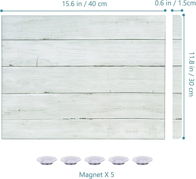 Wooden Planks Print Magnetic Surface Dry Erase Board, 12 x 16 inches Decorative White Board for Wall with Design, Frameless Dry Erase Board for Wall（Plank,4030,1pc）