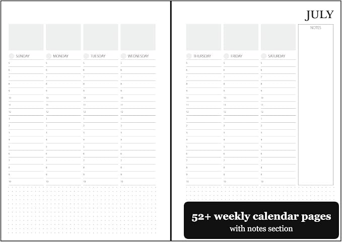 Wanderings A5 Leather Binder Planner – Refillable 6-Ring Journal with Inner Pockets – Genuine Leather, Filofax Compatible – Undated 52+ Weekly Calendar – 6.75" x 9" (17 x 22.5cm)
