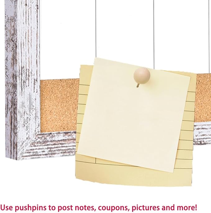 Magnetic Weekly Dry Erase White Board and Cork Board, White Wood Frame，Magnetic Surface Whiteboard for Home Office and Wall Decor(ZHZL-2040WH)