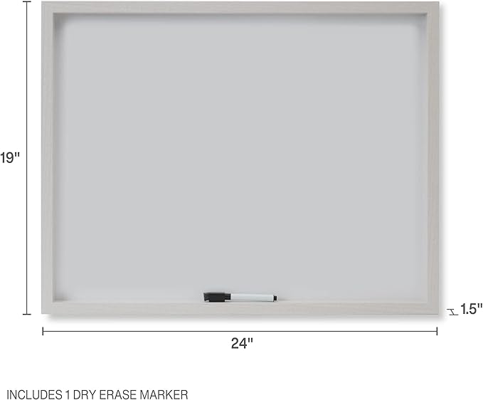 Mikasa White Board with Dry Erase Pen, 24x19-Inch, White