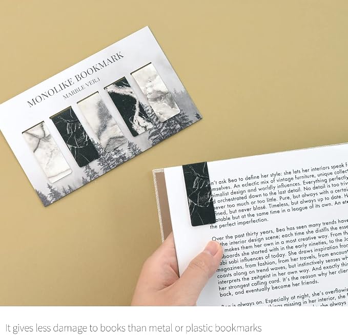 Monolike Magnetic Bookmarks Marble Ver.1, Set of 5
