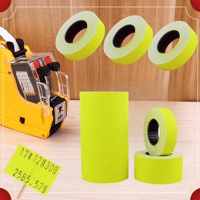 MX-6600 Price Labels | Double Line Pricemarker Labels Paper for MX-6602/YH-689/G6600/CN-6600EOS | Price Gun Stickers |10 Rolls/5000pcs, Without Gun (Yellow)
