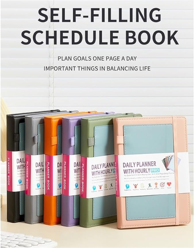 Daily Notebook, Self-filling Calendar Schedule Book Weekly Diary Timeline Thicken Note Book Perfect For Planning And Organizing At Home, School, Office (Size : Pink)