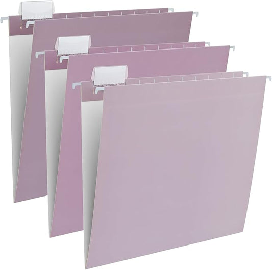 Y YOMA 6 Pack Gradient Hanging File Folders Letter Size Decorative Hanging Folder Pretty File Folder Organizer for Filing Cabinet Office Home with 1/5-Cut Adjustable Tabs, Dusty Violet