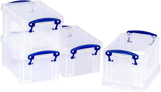 Really Useful Box Plastic Storage 0.14 Litre Clear (Pack of 10)