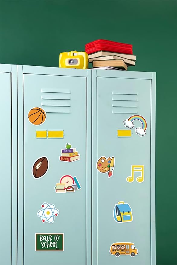 56 Pieces Back to School Cutouts Bulletin Board Decoration, First Day of School Cutouts Colorful Apple School Bus Cardboard Craft Rainbow Cut-Outs for School Classroom Kindergarten Party Supplies