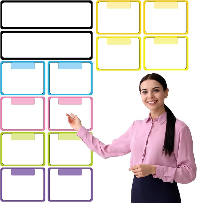 Qilery 14 Pcs Magnetic Write Wipe Organization Chart Magnetic Dry Erase Label Classroom Organization Teacher Objectives for Classroom Whiteboard Goal Target