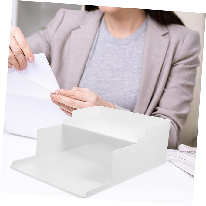 Homoyoyo 2pcs Multi-purpose File Storage Organizer Hips Document Holder for Office Study and Dorm Use Smooth Finish Easy to Store