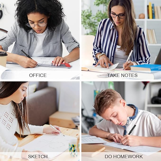 Ainiv Inkless Pencil Forever Pencil, 6 Sets Infinity Pencil Everlasting Pencil with Eraser, Reusable Infinite Pencil with Extra 6 Replaceable Nibs, Endless Pencil for Home Office School Supplies