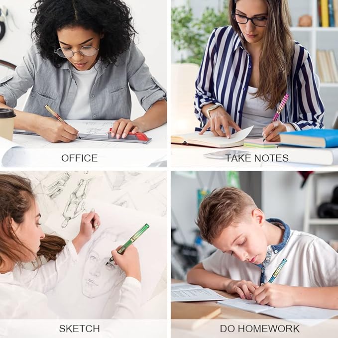 Ainiv Inkless Pencil with Eraser - 5 Sets Infinity Pencil, Reusable with Extra 5 Eraser & 5 Replaceable Nibs for Home, Office & School Writing, Drawing