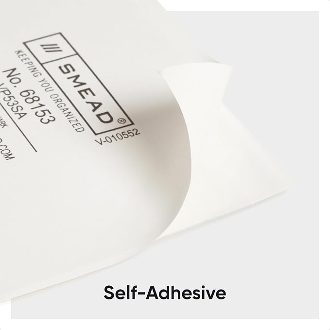 Smead Self-Adhesive Poly Pocket, Document Size, Clear Pockets, Storage Labels, 100 per Box, 135 Mm W x 92 Mm H, 68153