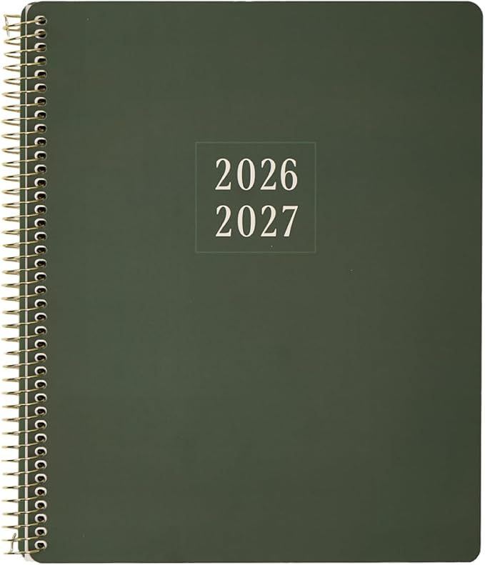 GO BIG Large-Print Planner April 2026–June 2027, 15-Month Twin-Loop-Bound Agenda Planner, Big Size, 8.5" x 11", Easy-to-Read Large Dashboard Layout, Hunter Green Cover